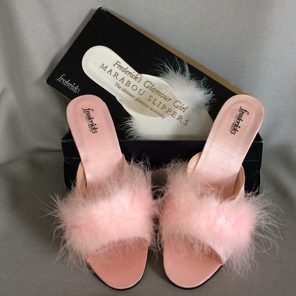 pink marabou slippers